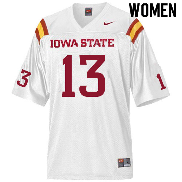 Women #13 Tayvonn Kyle Iowa State Cyclones College Football Jerseys Sale-White